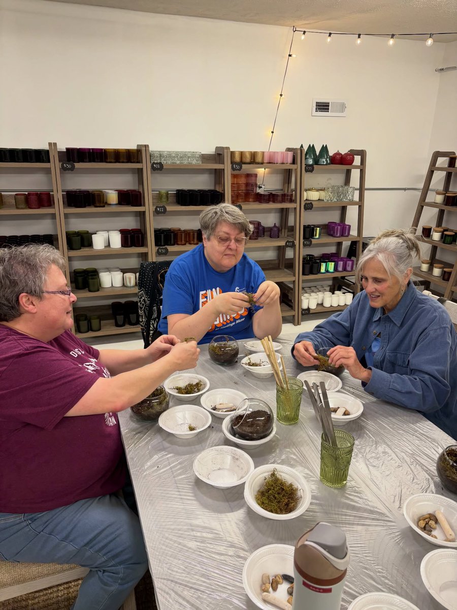 Always a great time at The Vintageleaf #Terrarium classes! 🪴💚 Next class is in April! bit.ly/4s7OiVj #bringthegreeninside #terrariumclass