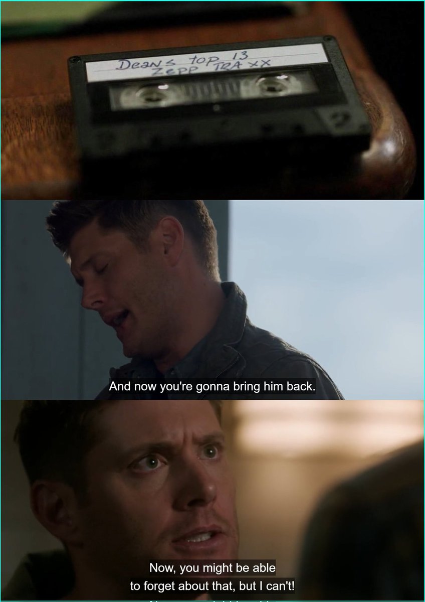 CasIsLoved's tweet photo. How do we know that Dean was in love with Cas? Because the mixtape. Because "ever since I had to bury him in the Ma'lak Box."  Because "we lost EVERYTHING and now you're gonna bring HIM back." Because "you might be able to forget about that but I can't!" https://t.co/lPQChEqiNE