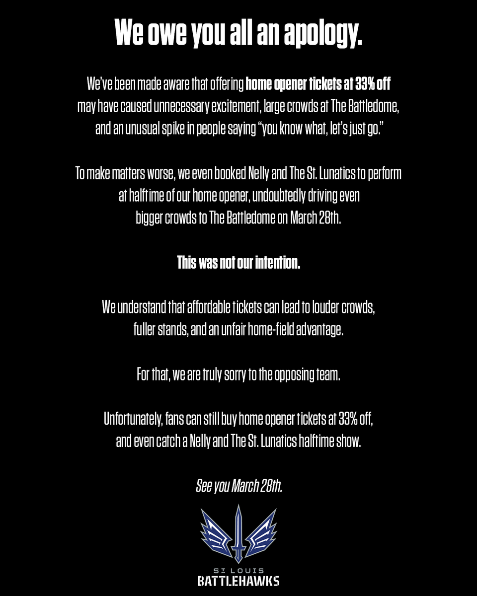 St. Louis Battlehawks tweet media