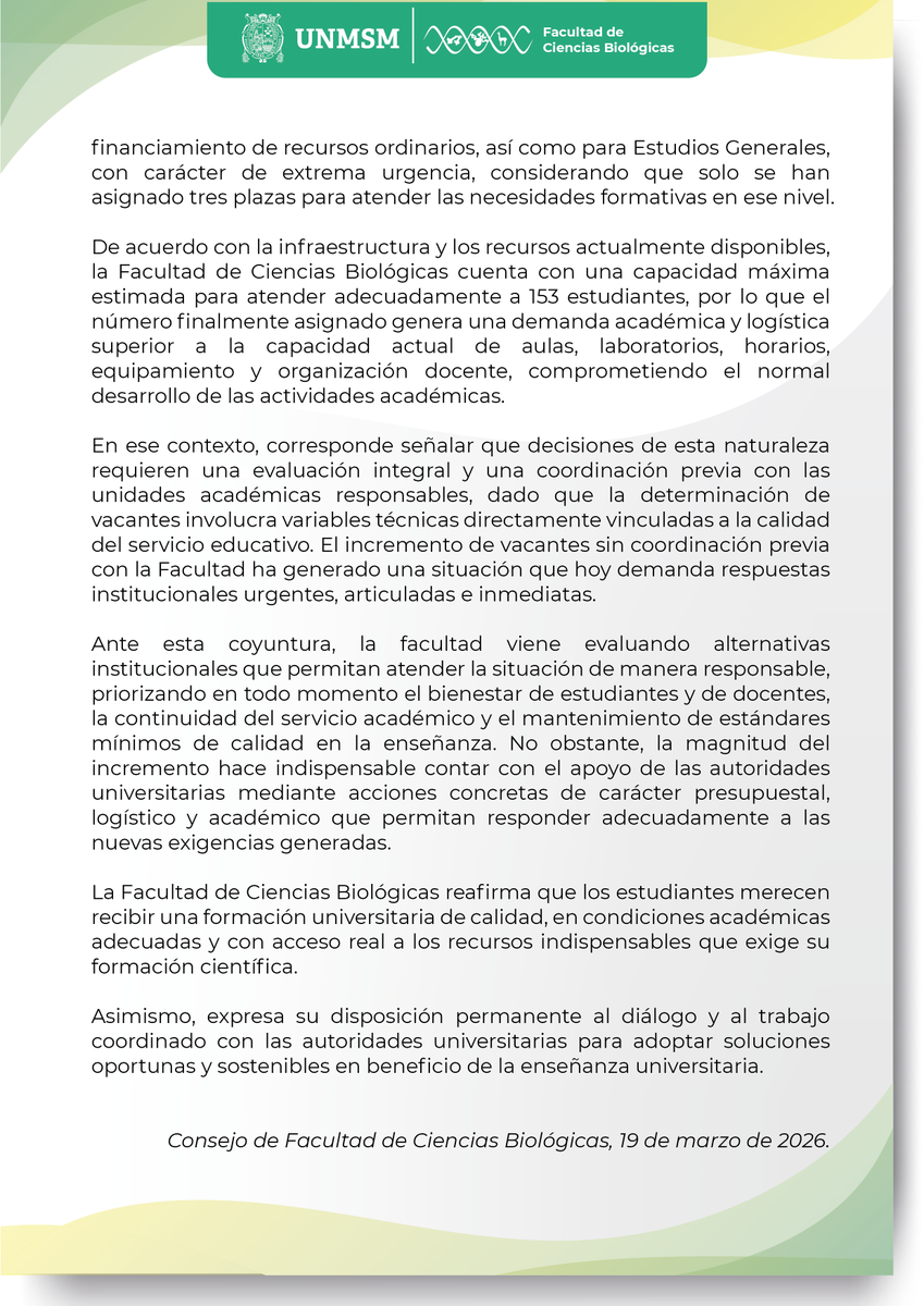 Ciencias Biológicas - UNMSM tweet media