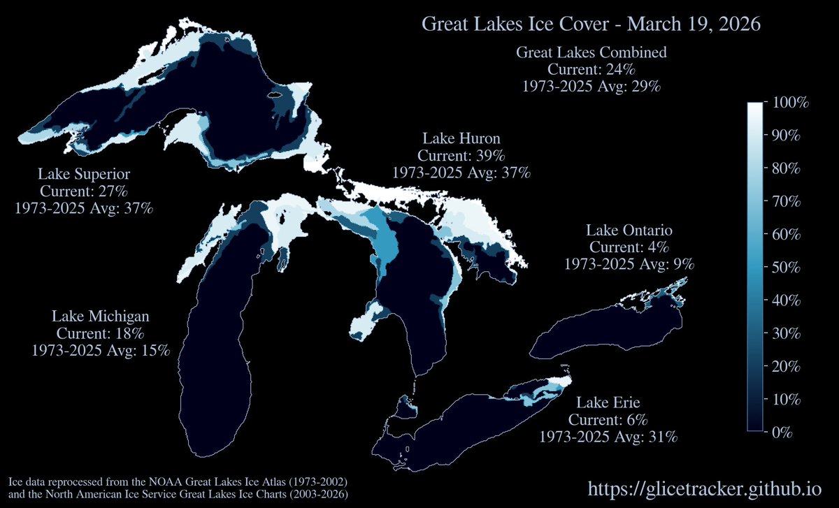 Great Lakes Ice Tracker tweet media