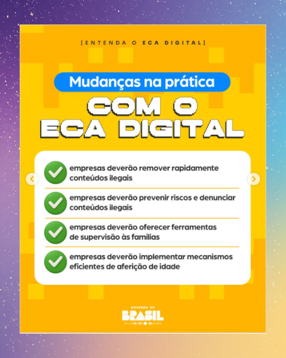 Além de estudiosa, pesquisadora e professora no campo da comunicação digital, sou mãe de 2 e considero o lançamento do ECA Digital uma vitória para que nossos filhos possam consumir redes sociais de uma maneira + segura.
Fontes: <a href="/govbr/">Governo do Brasil</a>