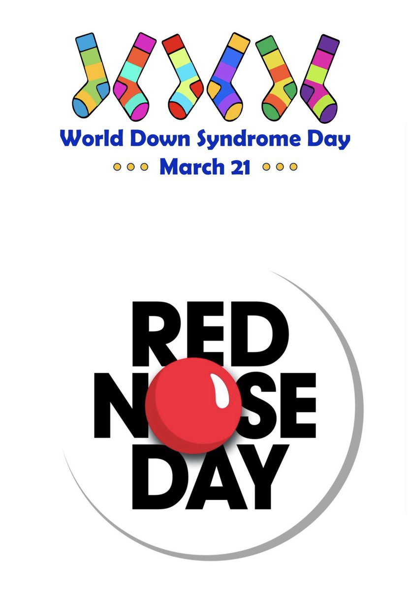 As tomorrow is Red Nose 🔴 Day, and Saturday is Down's Syndrome Awareness Day, please feel free to wear odd socks 🧦 along with something red if you wish. 

<a href="/comicrelief/">Comic Relief</a> <a href="/DSScotland/">Down's Syndrome Scotland</a>