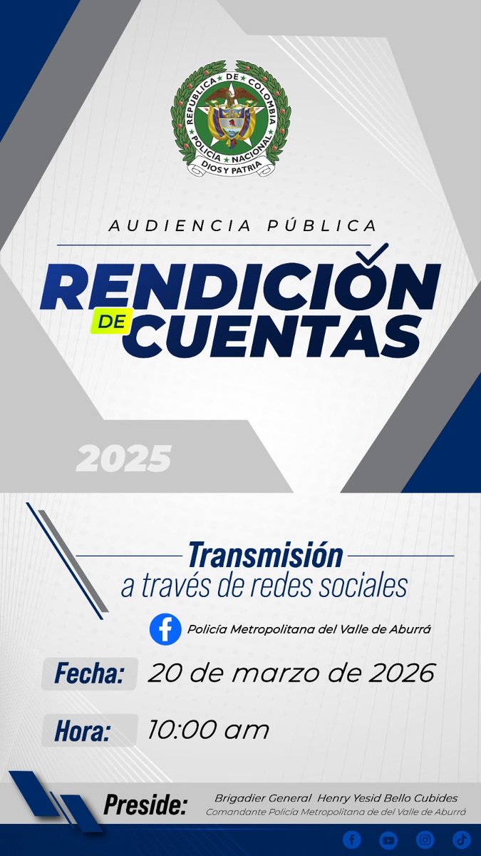 Extendemos la invitación a los ciudadanos del #ValledeAburrá  en la audiencia pública “Rendición de cuentas” en “Streaming” desde la 10:00 am. Los esperamos. 

#Medellín
#Bello
#Envigado
#Itaguí 
#Sabaneta
#LaEstrella
#Caldas
#Copacabana
#Girardota
#Borbosa