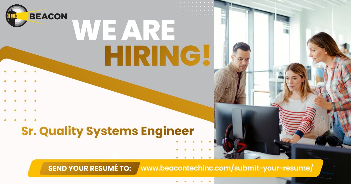 Learn more about this new position.
Sr. Quality Systems Engineer: beacontechinc.com/careers/sr-qua…
All roles: beacontechinc.com/careers/
#beacontechnologies #hiring