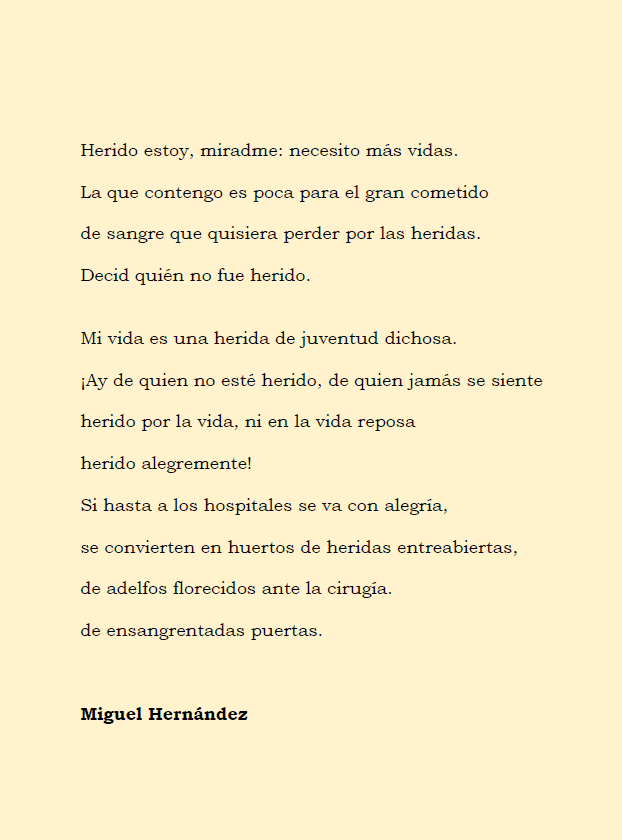 Nefelopode's tweet photo. #PalabrasContraLaGuerra
"El herido (I)", Miguel Hernández
🎙️Helena Aranda  
▶️https://t.co/XMdizHl1g7 https://t.co/YLZpbqroys