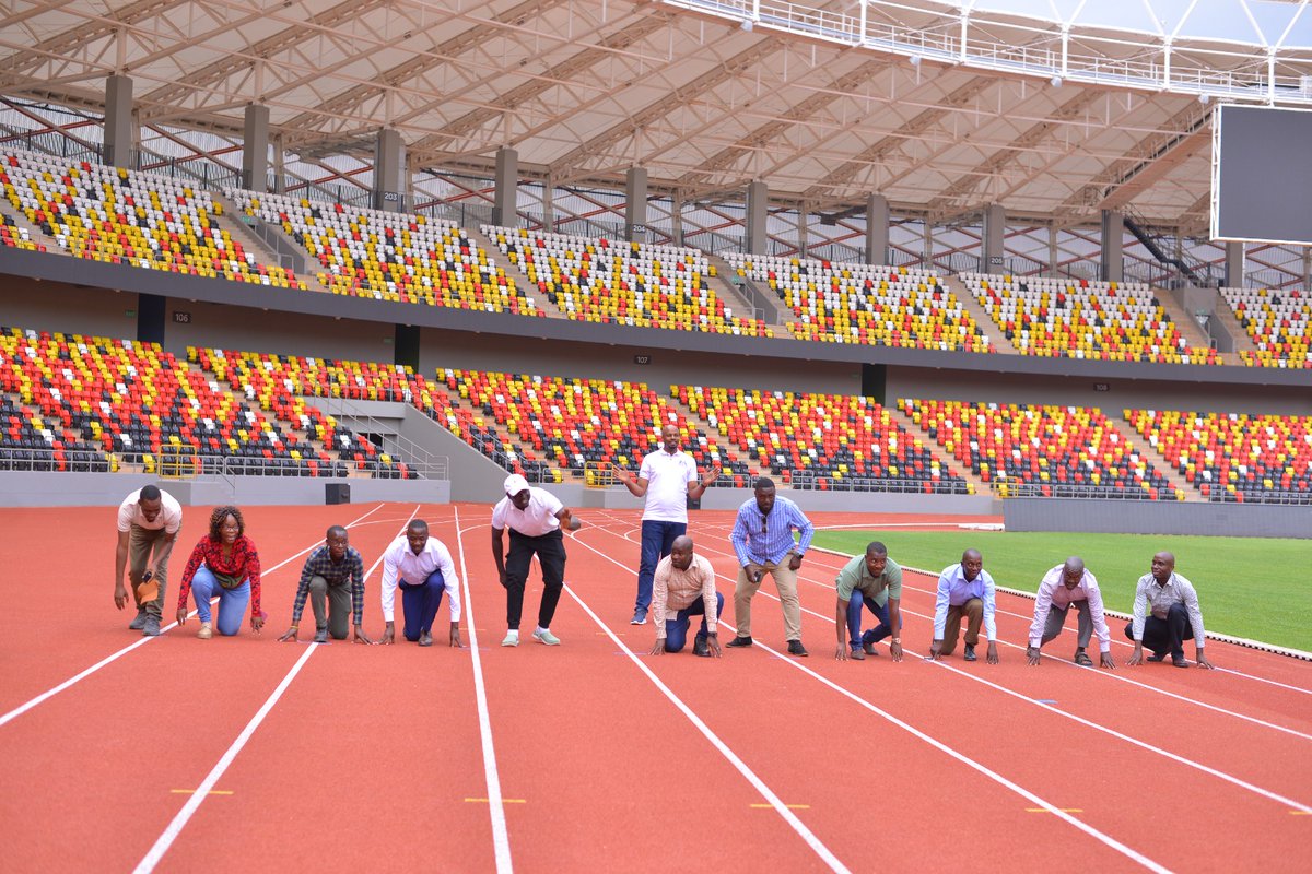 MbararaUST's tweet photo. “On your marks.
The MUST team got a hands-on experience on the Hoima City Stadium running tracks today, embracing sports, fitness, and the thrill of world-class infrastructure right in the Albertine region.” https://t.co/ecK0zJMjkX