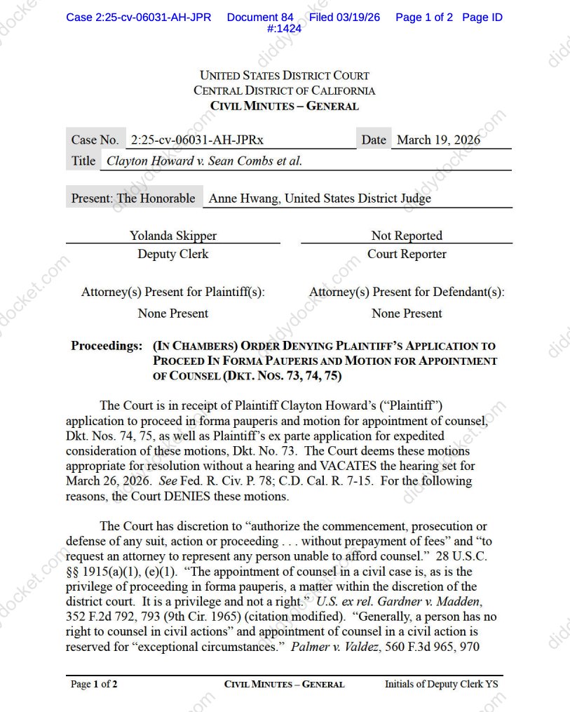 🧑‍⚖️ The Diddy Docket tweet media