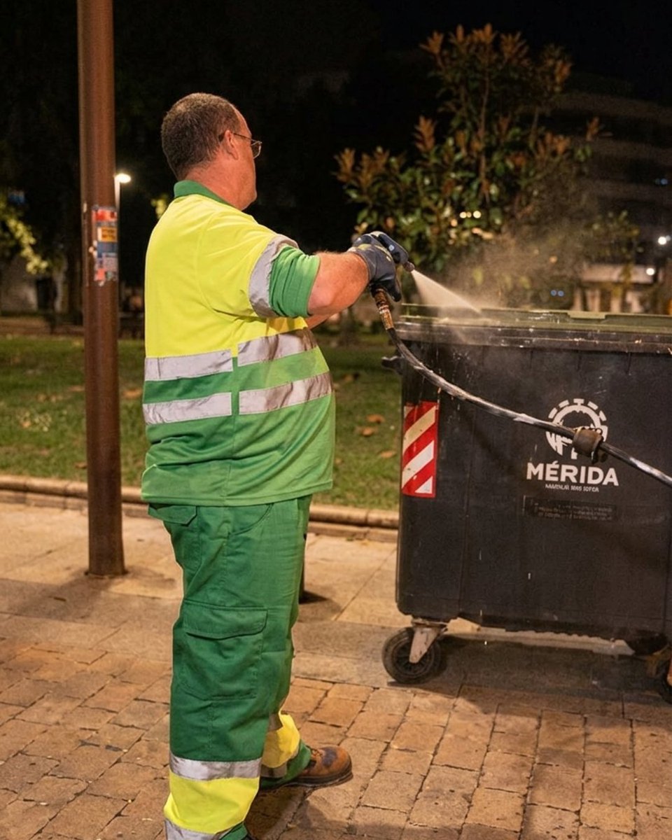 CuidamosMerida's tweet photo. 🚛💧 Ismael y Diego se encargan del lavado y desinfección de los contenedores de Mérida con un camión especializado, agua a presión y productos específicos.

Así garantizamos contenedores limpios e higienizados cada día. ✨

#CuidamosMérida #MéridaLimpia https://t.co/GOT7MOlRZs