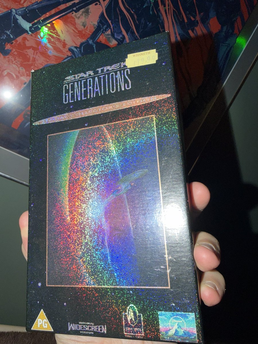 the4kCollectivE's tweet photo. Today‘a lovely addition to the Star Trek collection.
A beautiful UK VHS cardboard case with holofoil effect. Nice art cards inside and a booklet.
Love this movie. Awesome to see Kirk and Picard together. 👍🏻
Post 1/2
#Generations #StarTrek #StarTrekTMP @RMBee @StarTrek @STVTFFREDUX @StarTrekVisComp @StarTrekMovie #DVD @ParamountPics @SirPatStew @WilliamShatner