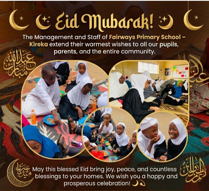 FairwaysKireka's tweet photo. 🌙✨ Eid al-Fitr is a time to embrace gratitude, unity, and kindness reminding us to give thanks, share joy, and strengthen bonds with family and community. ✨🌙
 Fairways Primary School – Kireka https://t.co/ak2KwaO9iZ