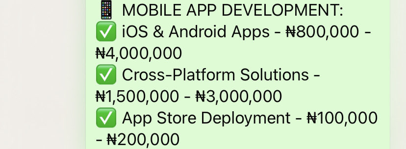 Chiemerie_Ulu's tweet photo. These are the updated prices https://t.co/nKzxYgS2Ac