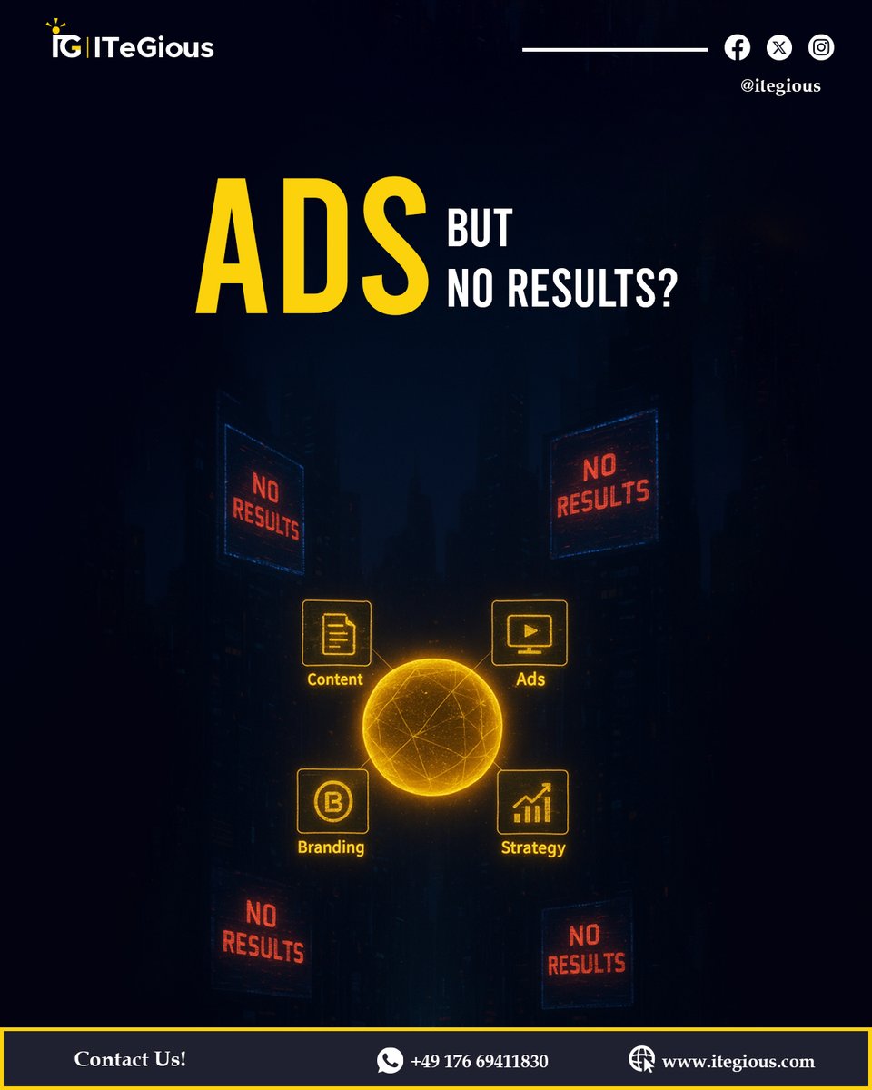 ITeGious1's tweet image. The businesses winning online aren't just running ads they're running systems. Content that builds trust. Branding that commands attention. Strategy that connects it all. Ads that convert. That's the ITegious difference.

Contact us : +49 176 69411830

#ITeGious #GrowthFormula