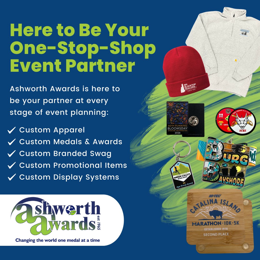 ashworthawards's tweet photo. Planning an #event? Don’t stress! #AshworthAwards is here to be your full-service #eventpartner and #onestopshop for #medals, #awards, #apparel, #swag items, and more. Plus, our customer service can’t be beat! Want to learn more? Check us out at: https://t.co/dhKmTCpLOn https://t.co/R5CZJ66nV7