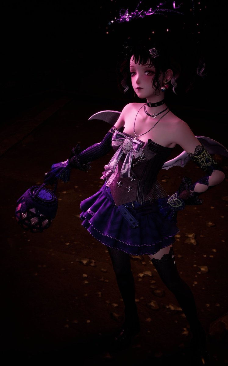 happymo6n's tweet photo. outfit inspirado en la skin de
 nangong yu 💜 🪽

[ Infinitynikki ★ uncrownedheart ] https://t.co/8KQWu2itqK