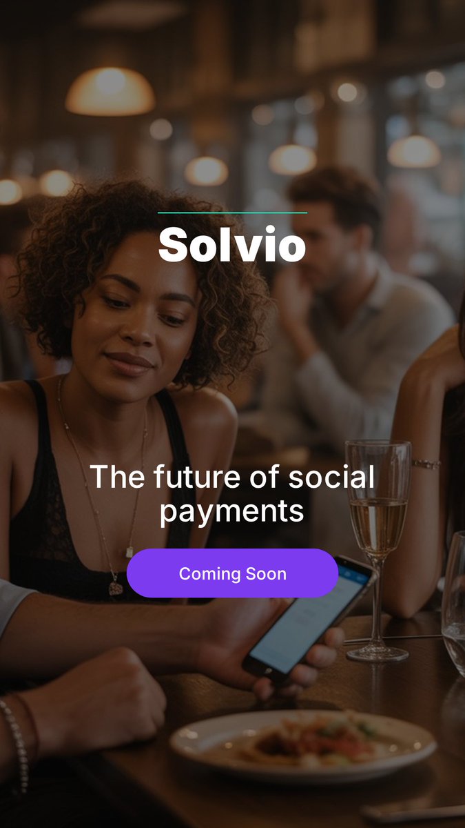 Solviopay's tweet photo. What if splitting the bill at dinner was instant, feeless, and on-chain? 🧾⚡
That's Solvio. Coming soon to a table near you.
https://t.co/4Ef3umrYHy
#Solana #Web3Payments #CryptoIRL #BuildOnSolana #Solvio #SplitTheBill #SOL #DeFi https://t.co/L87lApSVgO