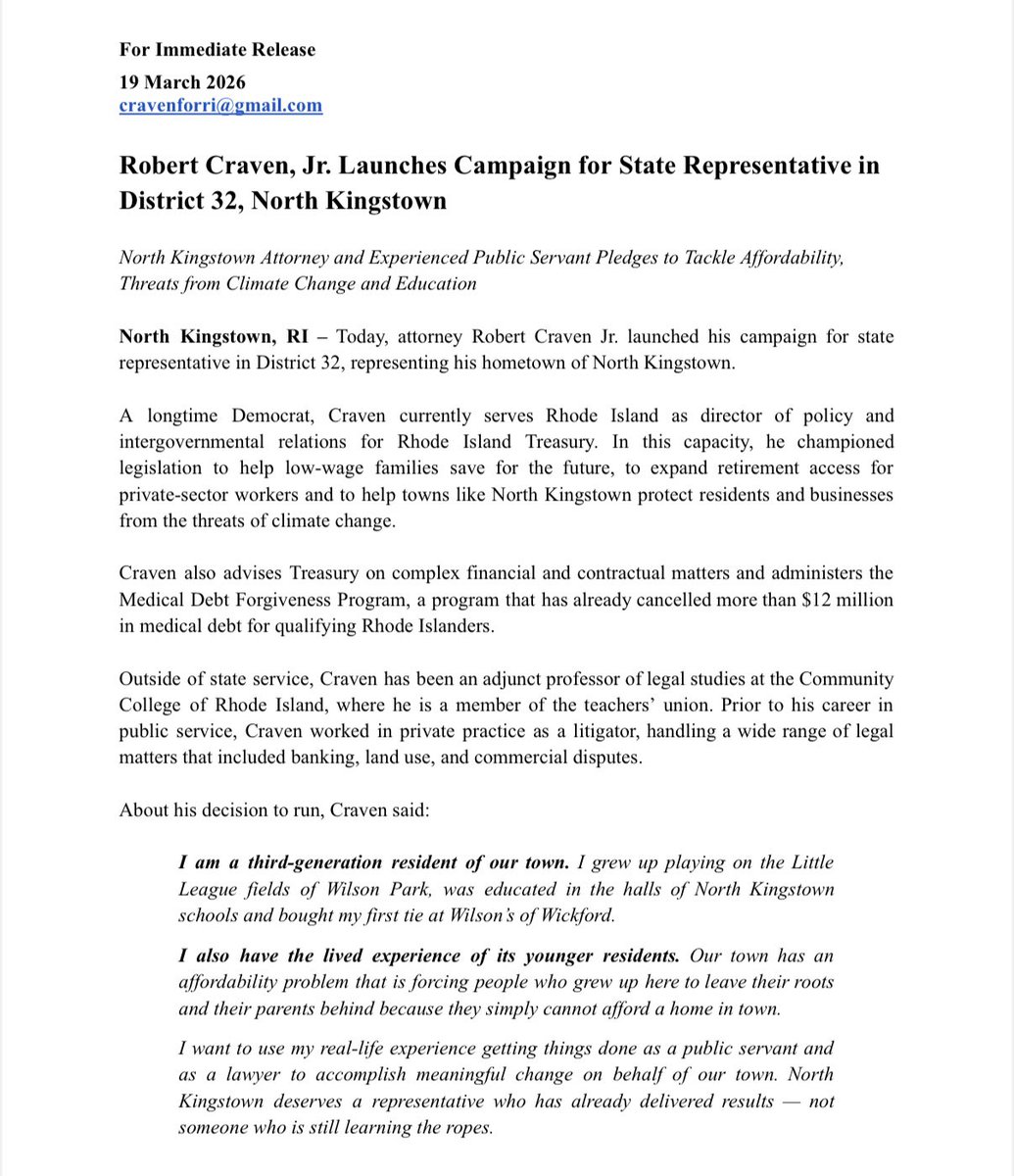 Robert Craven, Jr. tweet media