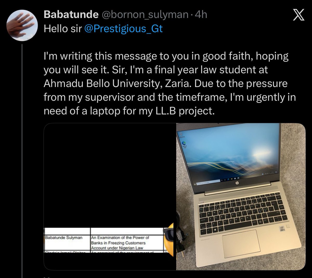 Prestigious tweet media