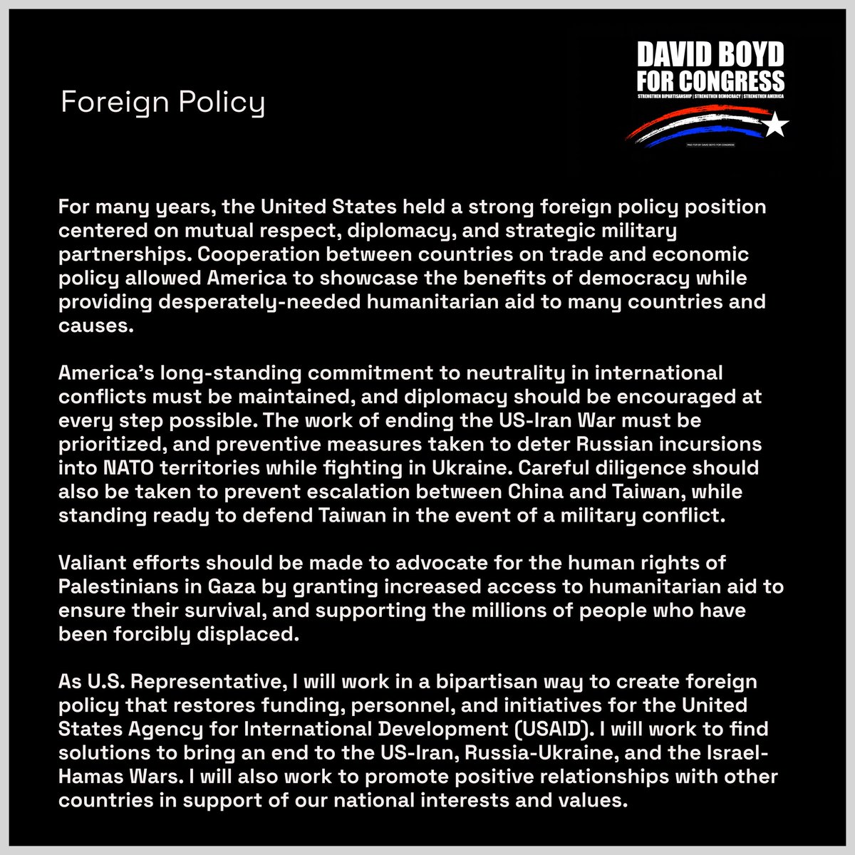 DavidLBoyd's tweet photo. On the Issues: Foreign Policy https://t.co/evHpOoDEI5