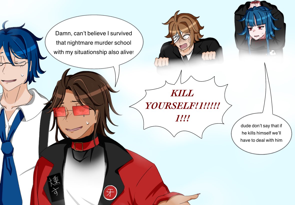 huiiiiiii37's tweet photo. Funny idea from a supercool artist I follow… (toshi’s head’s kinda bloody hence the censored image) #tetrotwt https://t.co/3kaTloJoNB