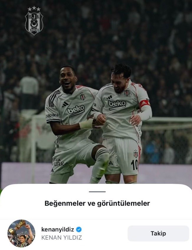 kartalanalizcom's tweet photo. Kenan Yıldız, Beşiktaş’ın paylaşımını beğendi. https://t.co/jlFDgtbvxd