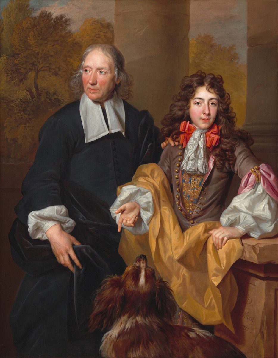 Nicolas de Largillierre Portrait of a Young Man and His Tutor, 1685 .... and admiring dog      (National Gallery of Art, Washington)