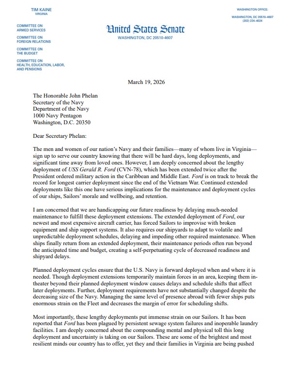 Senator Tim Kaine tweet media