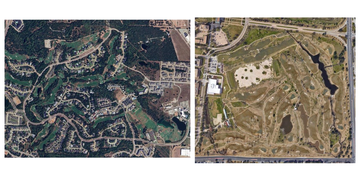 TimGavrich's tweet photo. Next #GoogleMapsGolf / #MapMadness slate includes two schools with two courses:
(6) North Carolina - UNC Finley GC
(1) Michigan - U of M GC; Radrick Farms
(11) Texas - UT Golf Club
(10) Texas A&M - TAMU Campus course; Traditions GC https://t.co/F8RICvpx4f