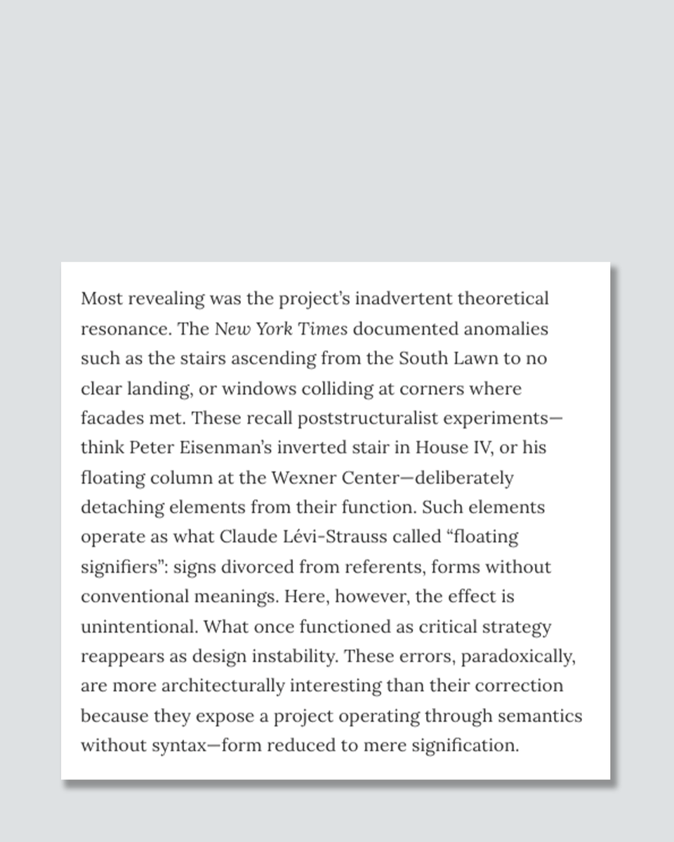 KnowltonOSU's tweet photo. Iman Ansari has published “The Phantom of Modernization” in Architectural Record. The article discusses the White House ballroom project and its use of classical gestures as exemplary of broader semiotic breakdown.

Read more 
https://t.co/Snu5QSXmJD https://t.co/n8FIfSlVcE