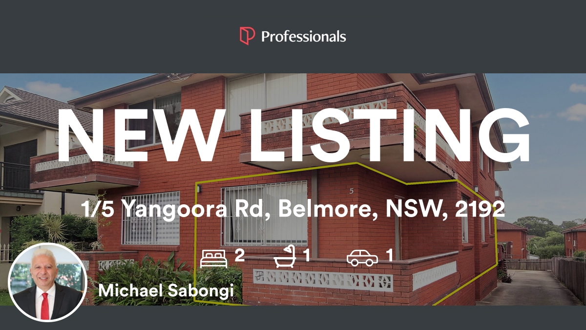 MichaelSabongi's tweet photo. 🛌 2 🛀 1 🚘 1
📍 1/5 Yangoora Rd, Belmore, NSW, 2192

My latest listing on RateMyAgent.
Real Estate Class 2 143496
https://t.co/NrclFu6PcU

...
#ratemyagent #realestate #Professionals_Belmore https://t.co/p5YOASM0hg