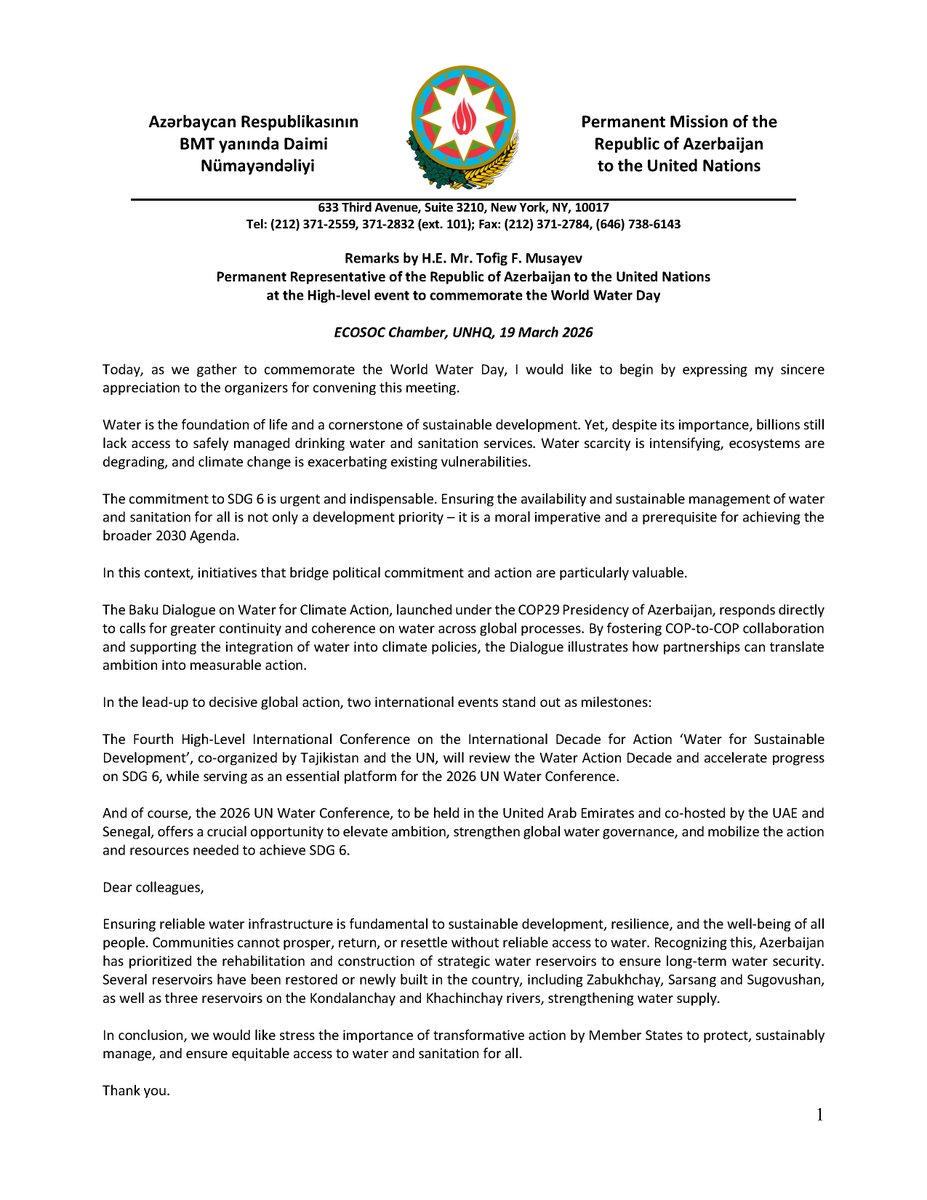 Azerbaijan UN 🇦🇿 tweet media