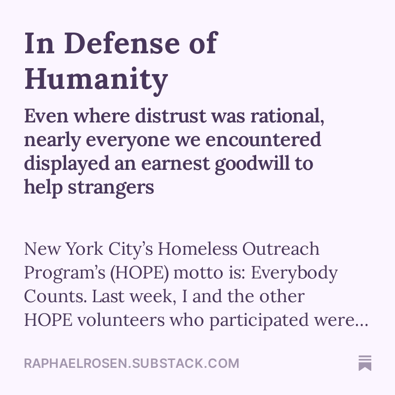 RaphaelRosen's tweet photo. My Latest piece: In Defense of Humanity https://t.co/np67VUVB4e https://t.co/pZ25mID4Dv