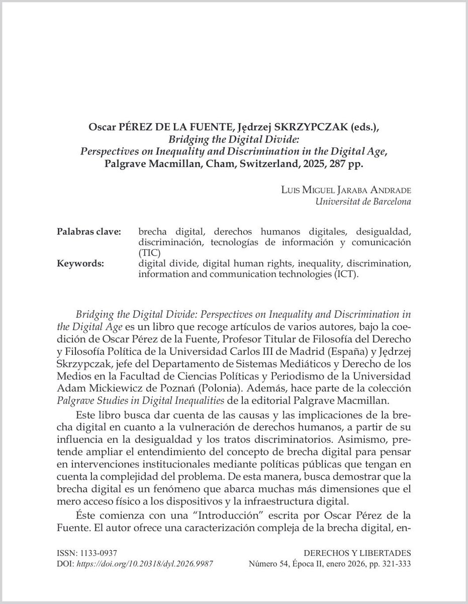 Revista Derechos y Libertades tweet media