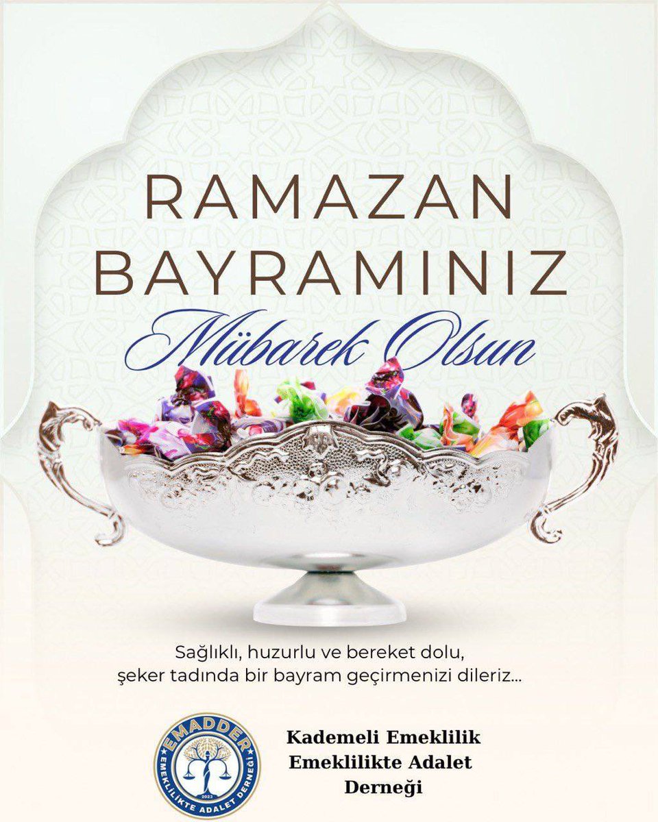 EmadDernegi's tweet photo. ✨ EMEKLİLİKTE ADALET DERNEĞİ OLARAK ; 

Birlikte verdiğimiz mücadelenin, paylaştığımız umudun ve omuz omuza yürüdüğümüz yolun kıymetini en derinden hissettiğimiz mübarek Ramazan Bayramı’na kavuşmanın huzurunu yaşıyoruz.

Her bir üyemizin yüreğinde taşıdığı emek, sabır ve adalet inancı; bizleri güçlü kılan en büyük değerdir. Bu bayramın, kırgınlıkların unutulduğu, gönüllerin birleştiği ve umutların yeniden filizlendiği bir başlangıç olmasını diliyoruz.

Kıymetli üyelerimizin ve değerli ailelerinin Ramazan Bayramı’nı en kalbi duygularımızla kutluyor; sağlık, huzur ve gönüllerince bir gelecek temenni ediyoruz.

Bayram, yüreğinizde umut, hanenizde bereket, hayatınızda adalet getirsin.

Saygılarımızla
Emeklilikte Adalet Derneği Yönetim Kurulu

@EmadDernegi
@EMADDER_KADEME
#KademeBayramİstiyor

#RamazanBayramı