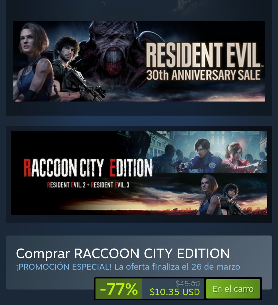 🌸Sorteo de primavera🌸

Bueno chicos, ando sorteando el bundle de Racoon City que contiene el RE2, RE3 y RE Ressistance. Solo va a haber 1 ganador y lo mencionaré el 25/03

Requisitos obligatorios:

-Seguirme
-Dar Like y Repost
-Comentar

Abajo el disclaimer
