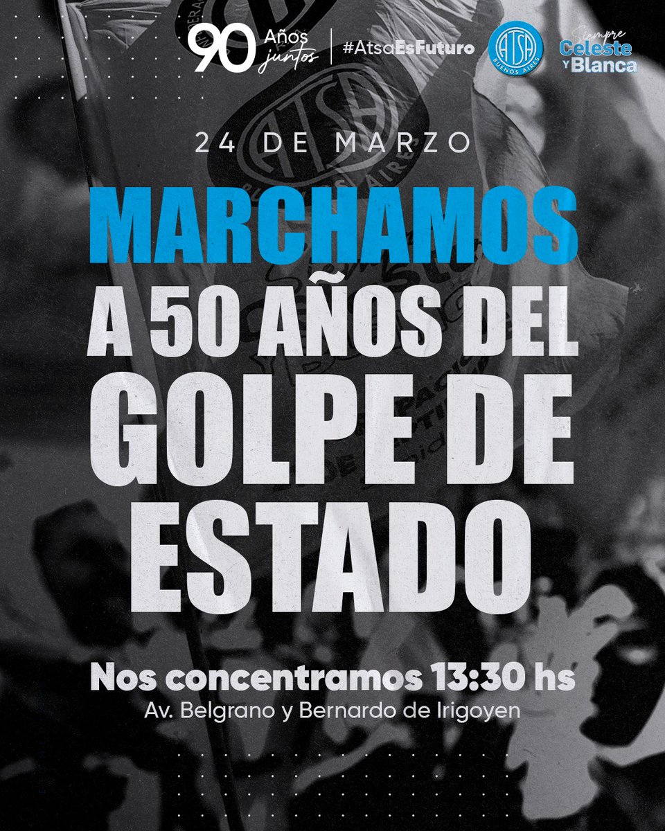 👉 A 50 años del golpe, seguimos en las calles.
En tiempos de negacionismo y de las mismas políticas económicas que destruyen el trabajo y la producción, defendemos un país donde entremos todxs.

📍 24/3 | Bernardo de Irigoyen y Av. Belgrano
🕜 13.30hs
#NuncaMás