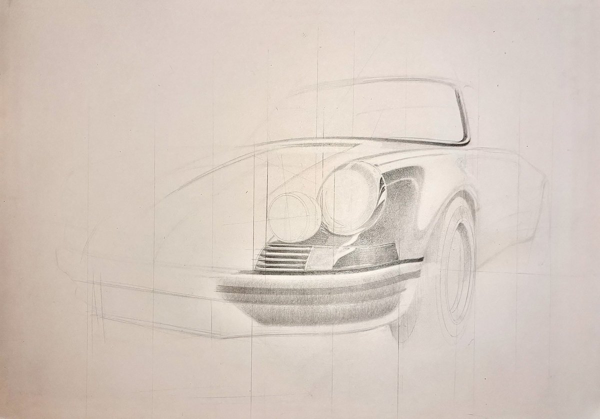 revslimiter's tweet image. #arttherapy 
 I don’t draw many Porsches - so thought I would try this 911 RSR. It joins the Boreham Motor Works Escort and RR Velar as work in my sketchpad . More importantly- it is really nice to sit and work on these. 
#sketchbook #pencildrawing #porsche #mentalhealthrecovery