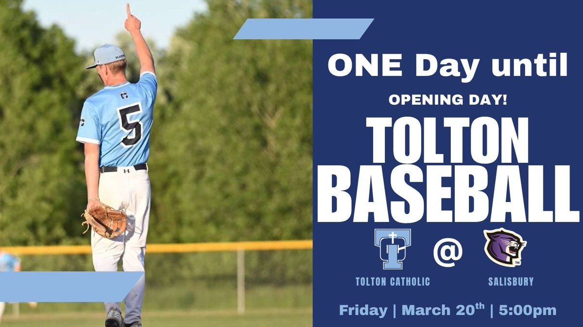 ToltonBaseball's tweet photo. One more sleep. 

Opening Day is almost here. 

Tolton @ Salisbury | Friday, March 20th 

 ⚾️🔥🐴
#NeverTired https://t.co/i3LhGuWalq