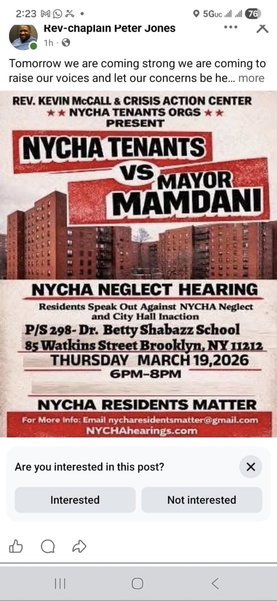 It's a shame that NYCHA residents has to organize because the new Mayor, Zohran Mamdani didn't care enough to include his own tenants at his Rent-Ripoff Hearing. Thanks to Rev KevinMcCall! #TheyDontReallyCareAboutUs #DSAHypocrisy  #NYCHATenantsMatter