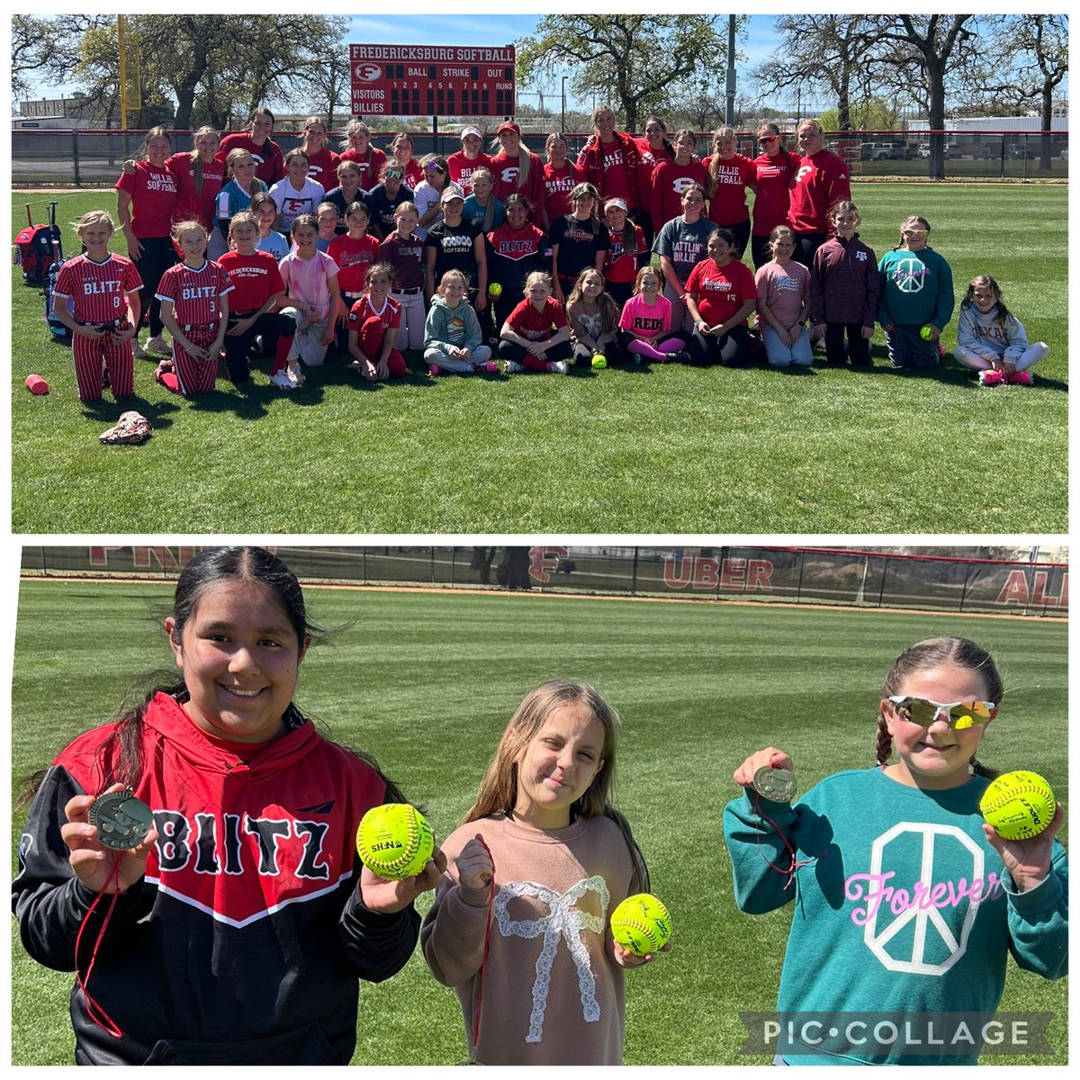 BattlinBillieSB's tweet image. Shout out to everyone who joined us for the Lil Billies Softball Clinic!  We loved seeing the energy and smiles on the field.  Can't wait to do it again! 🐐♥️🥎#GivingBack #BuildingTheFuture @billiesports @FISDBILLIES