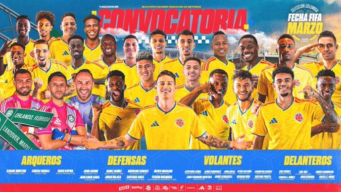 Lucho28f's tweet photo. 🇨🇴🇨🇴Esta es la convocatoria de la selección Colombia para los amistosos ante Francia y Croacia￼ https://t.co/iMYlE3Sfey