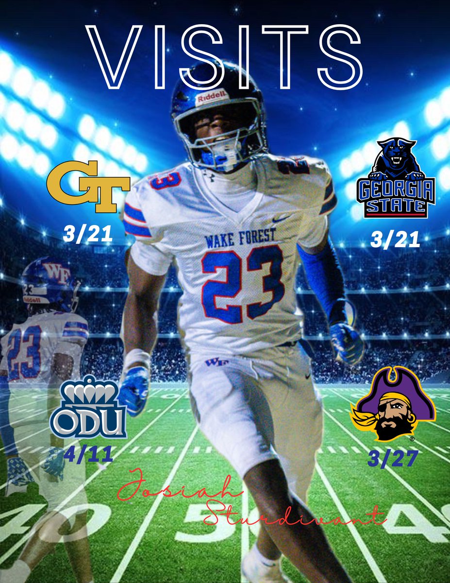 Upcoming visits in the next month..

<a href="/CoachNTB/">Nico Brown</a> <a href="/COACHMAC515/">Jeff Macdonald</a> <a href="/CoachSwole83/">William Walker Sr</a> <a href="/CoachHunt93/">Ryan Hunt</a> <a href="/CoachNapoleon/">Brandon Napoleon</a> <a href="/CoachAlexFaulk/">Alex Faulk aka “Coach Suge”</a> <a href="/COACHVLRN/">COACH V.</a> <a href="/CoachLanceo/">Coach Lance</a> <a href="/Andrew_Ivins/">Andrew Ivins</a> <a href="/RicoZackery/">Coach Zackery</a> <a href="/ECUPiratesFB/">ECU Football</a> <a href="/GeorgiaTechFB/">Georgia Tech Football</a> <a href="/GeorgiaStateFB/">GSU Football</a> <a href="/ODUFootball/">ODU Football</a> <a href="/CoachVic_/">Victor Irokansi</a>