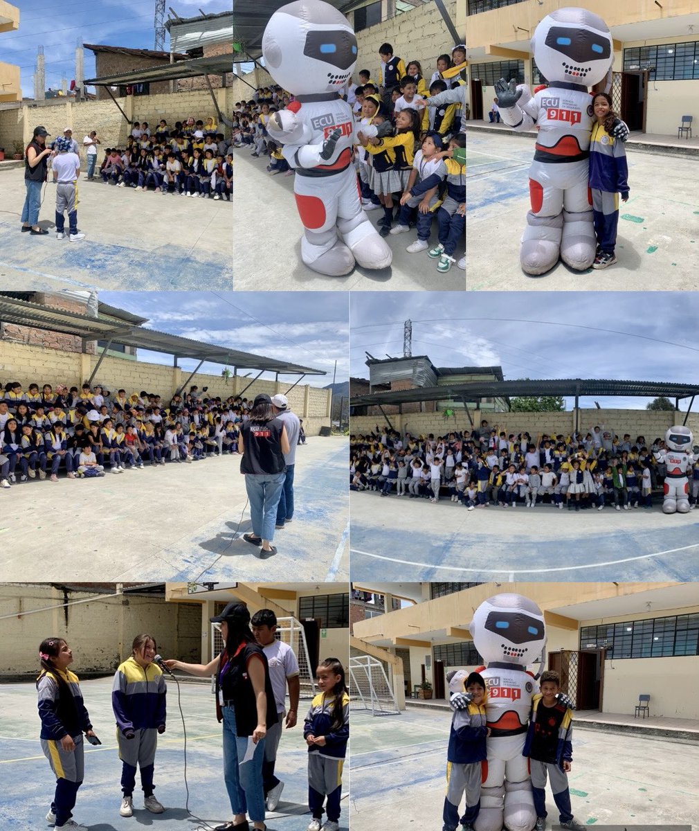 ECU911Machala1's tweet photo. #Loja | Desarrollamos una jornada de vinculación con cerca de 200 estudiantes de la Unidad Educativa 25 de Diciembre.👧🧒

Durante la actividad, junto a #Ecutrón, enseñamos el buen uso de la #LíneaÚnicaParaEmergencias 9-1-1, cómo reportar correctamente una emergencia y las posibles sanciones por su uso indebido. 🚨📞

Seguimos fortaleciendo la cultura de prevención desde la niñez. 💙