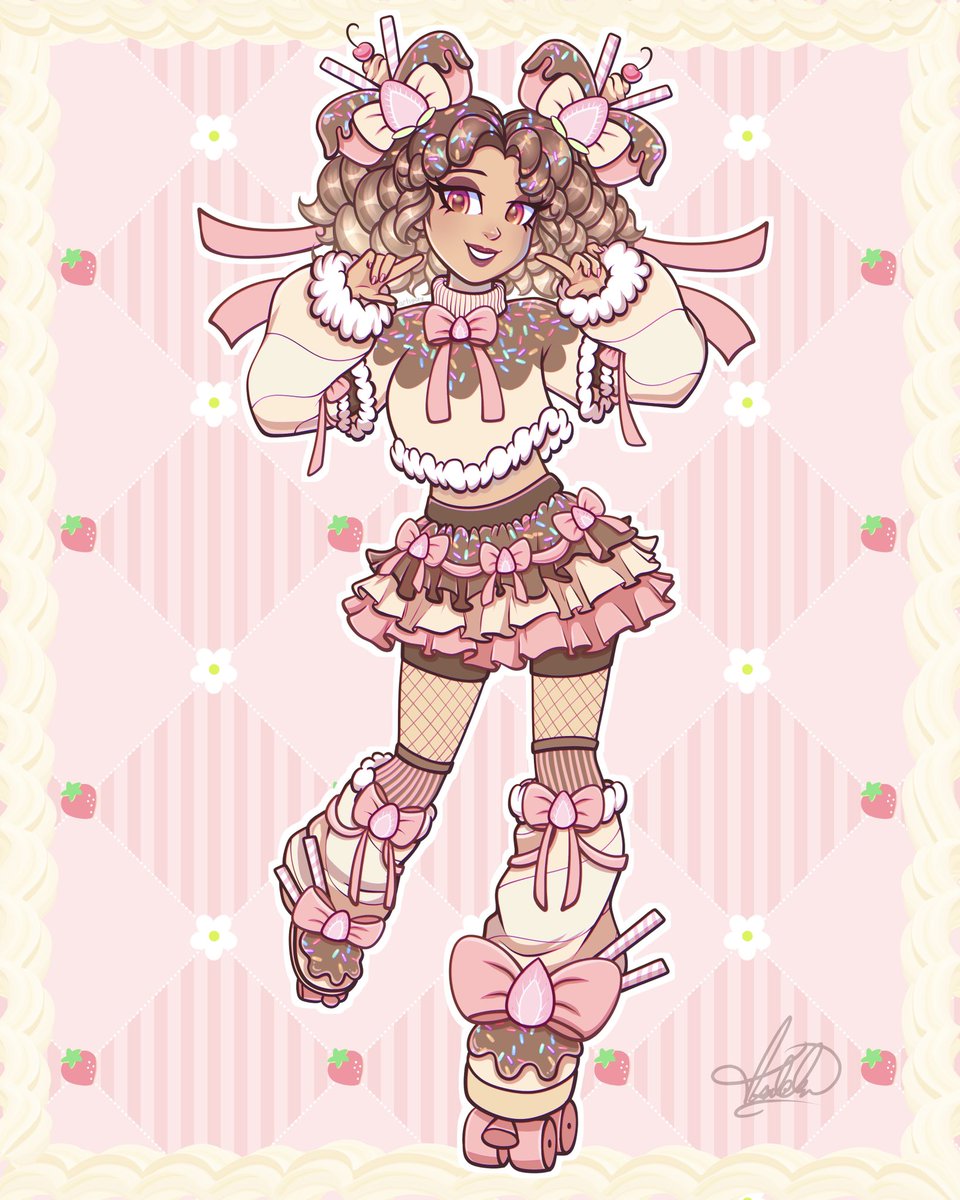 Sweet, Jovial, and Easygoing, meet Charlotte! 🍦✨
She is an oc I created special for my DTIYS on Instagram! 
#characterdesign #oc