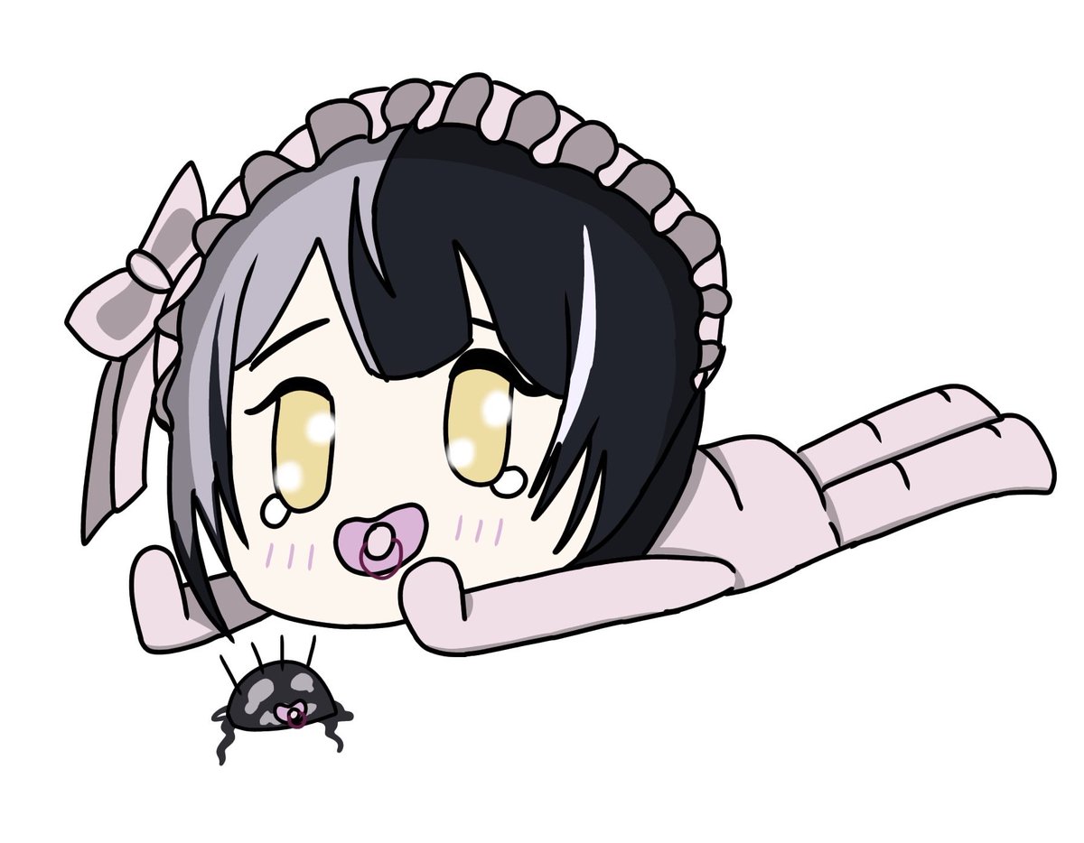 #ShiorinSketch Quick drawing of babyvella and baby Yorick 🤍🖤