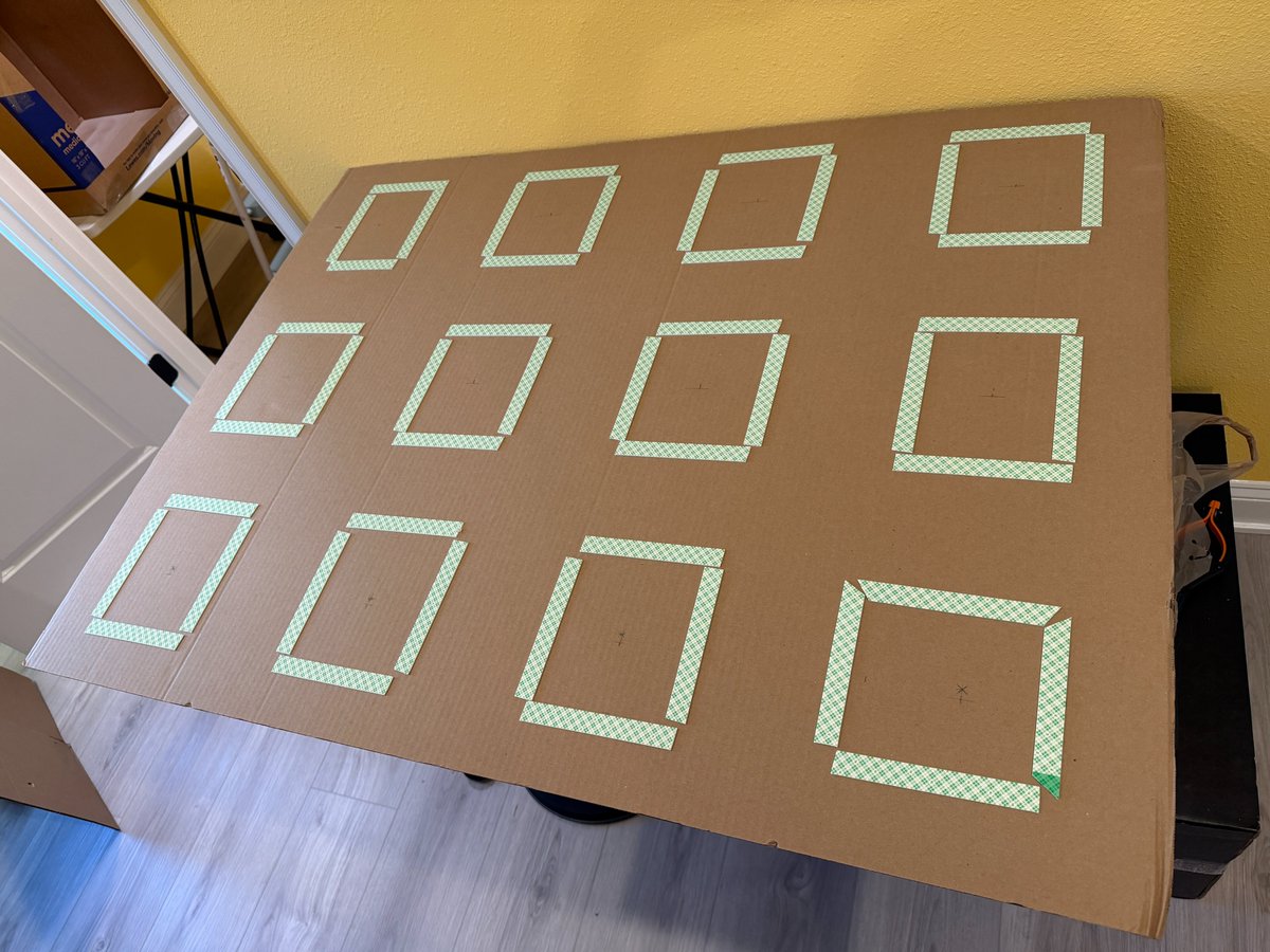 DocMonsterLabs's tweet photo. Build Log #2: Foam &amp; Cardboard Layer 

Produced a spray box to glue the acoustic foam to the shelves.

Most of the cardboard backing has been installed using mounting tape.

I paint the corners black before the final step. I probably don’t need to… but my OCD says otherwise. https://t.co/IGPF7jC6cK