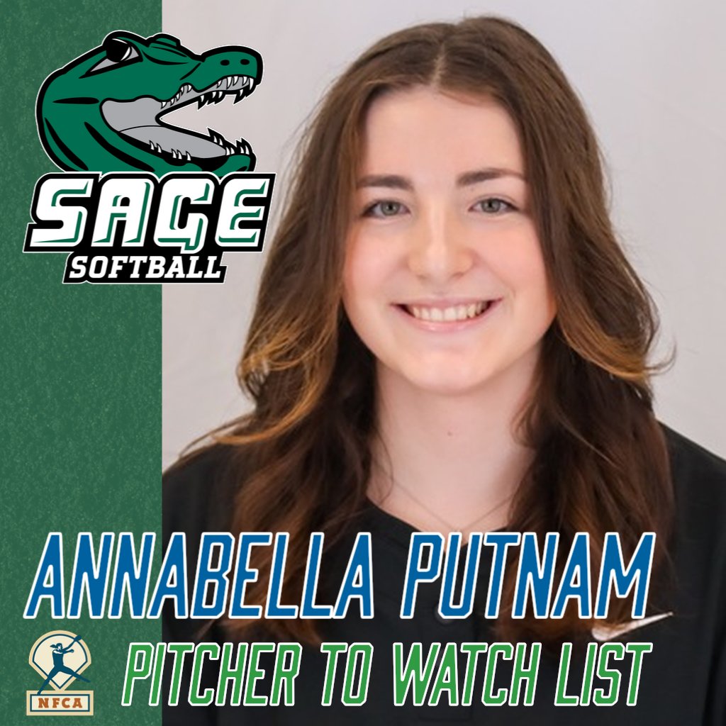SageGators's tweet photo. #RussellSageCollege Softball right-hander Annabella Putnam (Prattsburgh, N.Y.) was named to the @NFCAorg Division III Players and Pitchers to Watch List.

Read More: https://t.co/ML4b3HseEt

#SageNation
#SageGators
🐊🥎 https://t.co/zQnpvUoJkJ