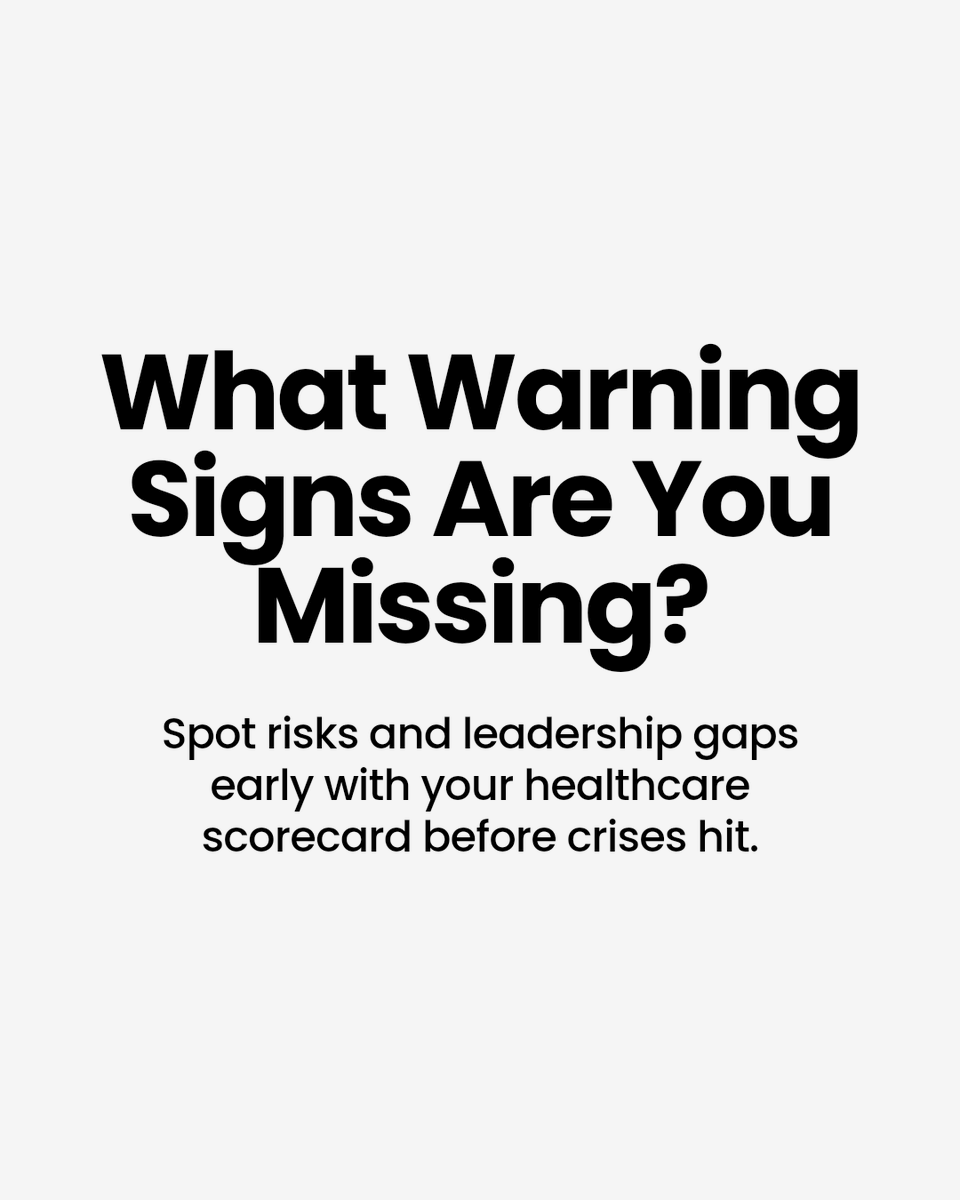 qualitycoachco's tweet image. What early signs does your healthcare scorecard reveal before problems escalate?

A well-designed scorecard spots operational risks and leadership gaps before they become crises. It's your first alert to course-correct with clarity and confidence. #HealthcareTransformation