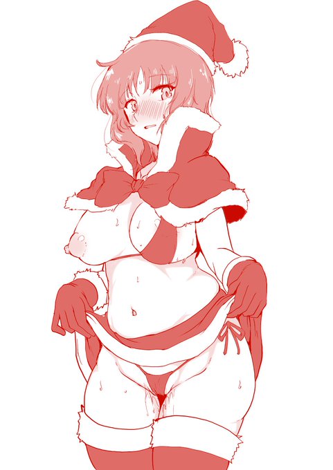 サンタビキニ、すでに描いてあった 