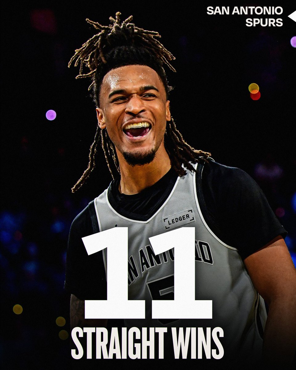 SpursNation's tweet photo. 11 STRAIGHT WINS 🔥 https://t.co/KKcdgD9uBm